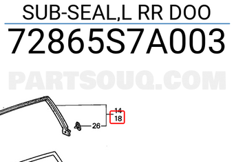 Honda 72865S7A003 SUB-SEAL,L RR DOO