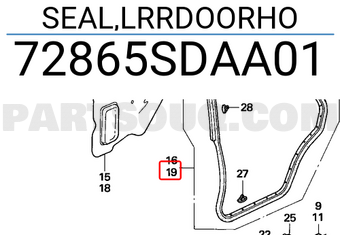 Honda 72865SDAA01 SEAL,LRRDOORHO