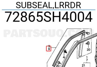 Honda 72865SH4004 SUBSEAL,LRRDR