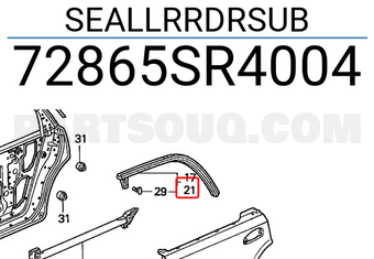 Honda 72865SR4004 SEALLRRDRSUB
