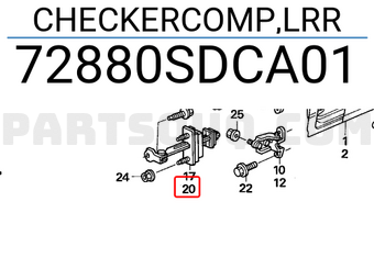Honda 72880SDCA01 CHECKERCOMP,LRR