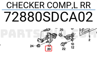 Honda 72880SDCA02 CHECKER COMP,L RR