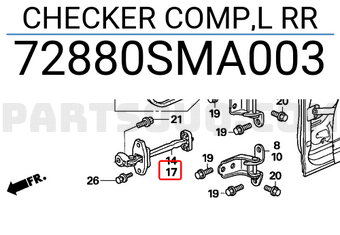 Honda 72880SMA003 CHECKER COMP,L RR