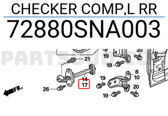 Honda 72880SNA003 CHECKER COMP,L RR