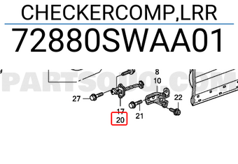 Honda 72880SWAA01 CHECKERCOMP,LRR