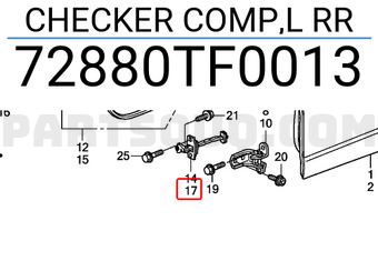 Honda 72880TF0013 CHECKER COMP,L RR