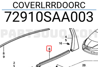Honda 72910SAA003 COVERLRRDOORC