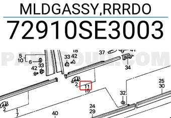 Honda 72910SE3003 MLDGASSY,RRRDO