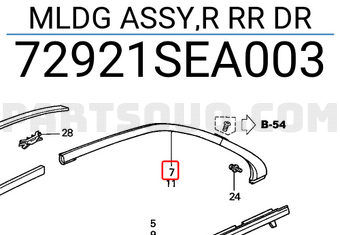 Honda 72921SEA003 MLDG ASSY,R RR DR