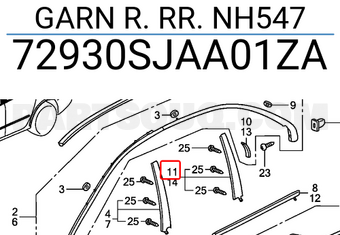 Honda 72930SJAA01ZA GARN R. RR. NH547
