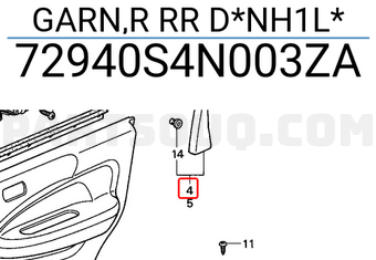 Honda 72940S4N003ZA GARN,R RR D*NH1L*