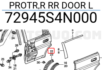 Honda 72945S4N000 PROTR,R RR DOOR L
