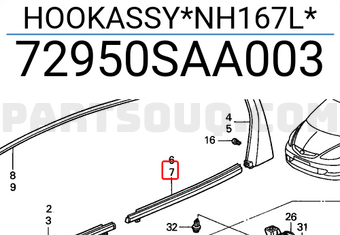 Honda 72950SAA003 HOOKASSY*NH167L*