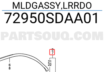 Honda 72950SDAA01 MLDGASSY,LRRDO