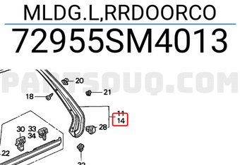 Honda 72955SM4013 MLDG.L,RRDOORCO