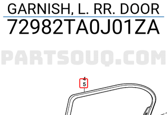 Honda 72982TA0J01ZA GARNISH, L. RR. DOOR
