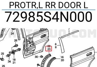 Honda 72985S4N000 PROTR,L RR DOOR L