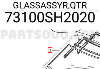 Honda 73100SH2020 GLASSASSYR,QTR