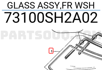 Honda 73100SH2A02 GLASS ASSY,FR WSH