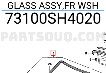 Honda 73100SH4020 GLASS ASSY,FR WSH