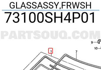 Honda 73100SH4P01 GLASSASSY,FRWSH
