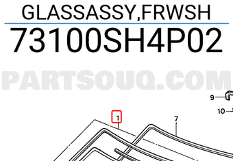 Honda 73100SH4P02 GLASSASSY,FRWSH