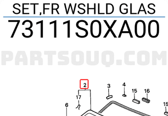 Honda 73111S0XA00 SET,FR WSHLD GLAS