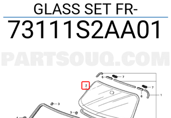 Honda 73111S2AA01 GLASS SET FR