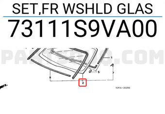 Honda 73111S9VA00 SET,FR WSHLD GLAS