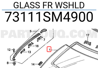 Honda 73111SM4900 GLASS FR WSHLD