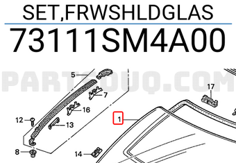 Honda 73111SM4A00 SET,FRWSHLDGLAS