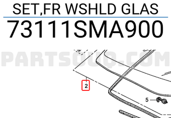 Honda 73111SMA900 SET,FR WSHLD GLAS