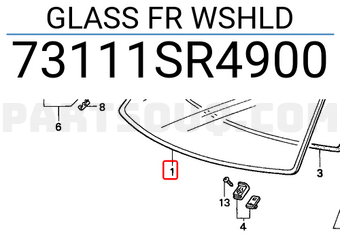 Honda 73111SR4900 GLASS FR WSHLD