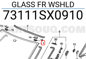Honda 73111SX0910 GLASS FR WSHLD