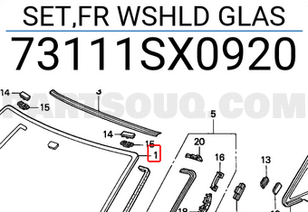 Honda 73111SX0920 SET,FR WSHLD GLAS