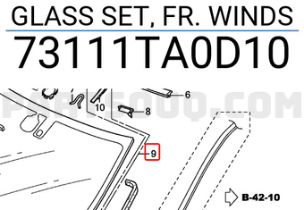 Honda 73111TA0D10 GLASS SET, FR. WINDS
