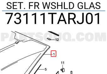 Honda 73111TARJ01 SET. FR WSHLD GLAS
