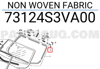 Honda 73124S3VA00 NON WOVEN FABRIC