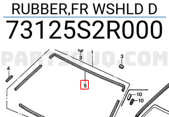 Honda 73125S2R000 RUBBER,FR WSHLD D