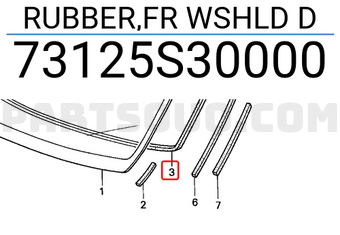 Honda 73125S30000 RUBBER,FR WSHLD D