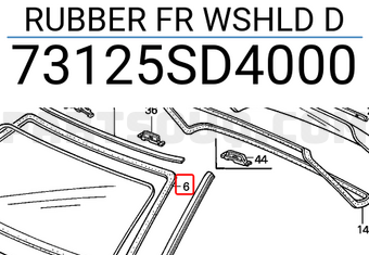 Honda 73125SD4000 RUBBER FR WSHLD D