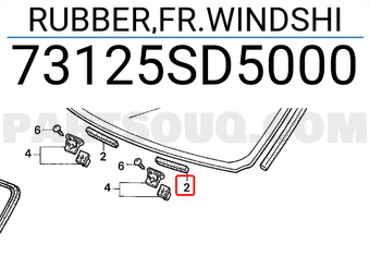 Honda 73125SD5000 RUBBER,FR.WINDSHI
