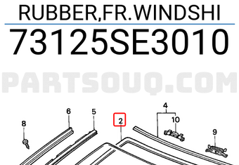 Honda 73125SE3010 RUBBER,FR.WINDSHI