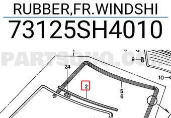 Honda 73125SH4010 RUBBER,FR.WINDSHI