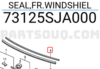 Honda 73125SJA000 SEAL,FR.WINDSHIEL