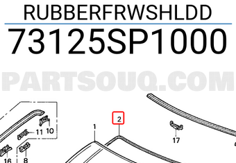 Honda 73125SP1000 RUBBERFRWSHLDD