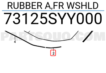 Honda 73125SYY000 RUBBER A,FR WSHLD