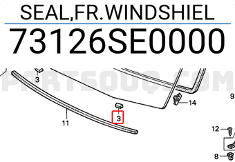 Honda 73126SE0000 SEAL,FR.WINDSHIEL