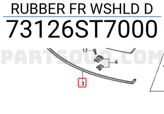 Honda 73126ST7000 RUBBER FR WSHLD D