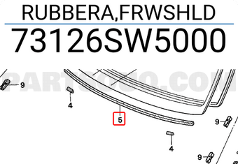 Honda 73126SW5000 RUBBERA,FRWSHLD